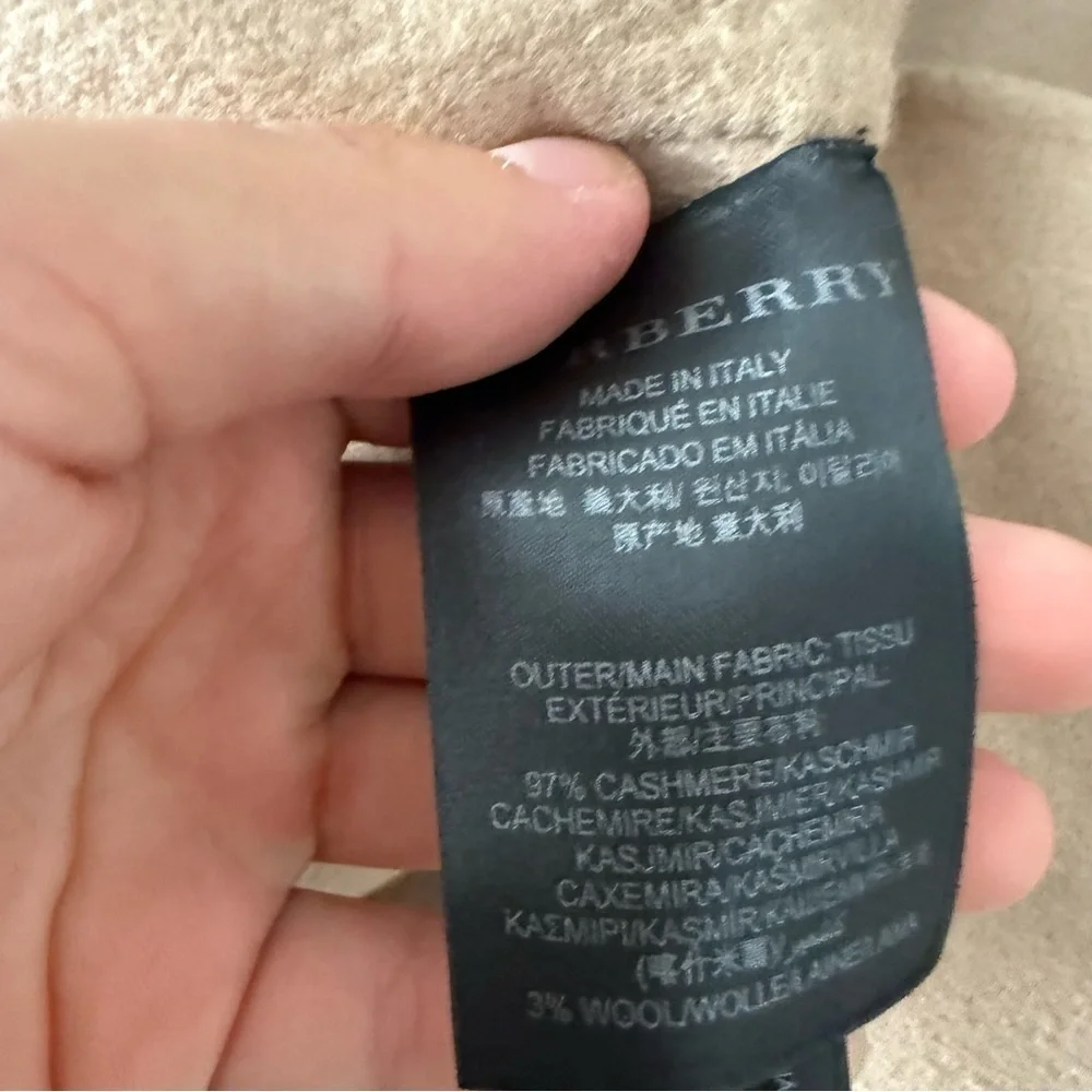 Burberry Coat Long Single Breasted Cashmere Blend in Camel Tan